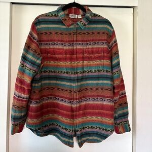 Chicos Jacket Womens 2 / Medium Western Aztec Striped Colorful Southwestern
